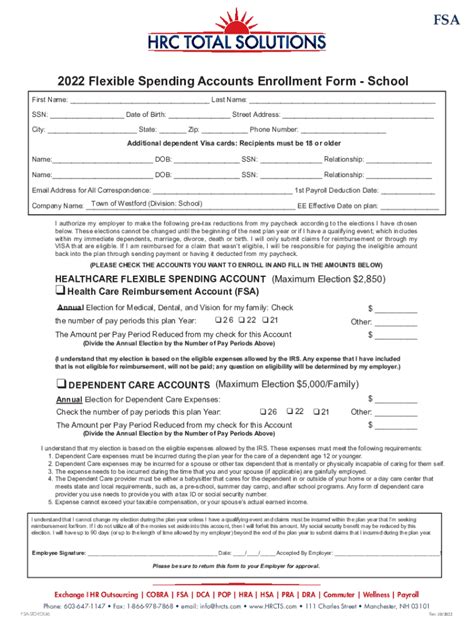 Fillable Online Fsa Enrollment Form Pdf Fax Email Print Pdffiller