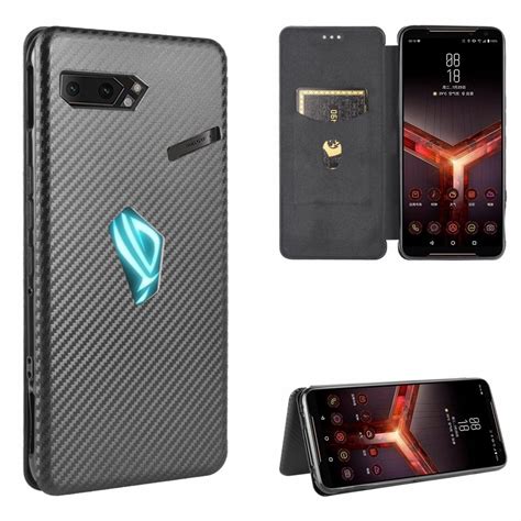 Luxury Carbon Fiber Pu Leather Casing Asus Rog Phone Ii Zs660kl