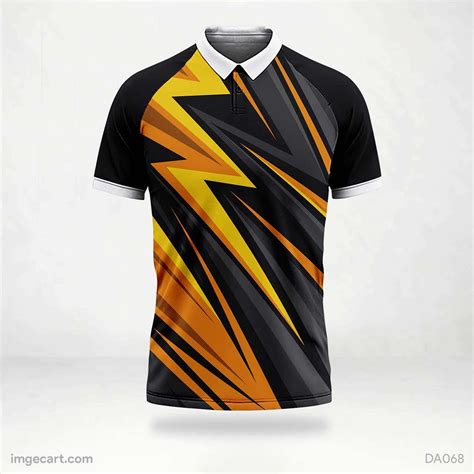 Cricket Jersey Design Black With Yellow Pattern Imgecart