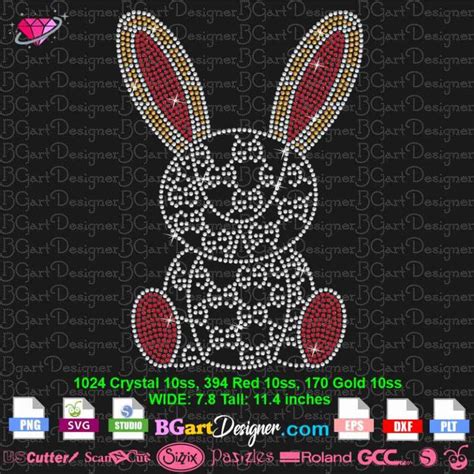 Lll Gucci Rabbit Rhinestone 10ss Template Svg Bling Digital Cricut File