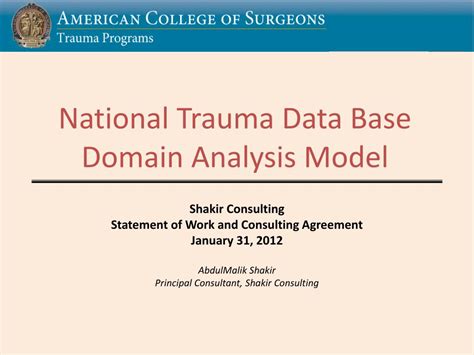 Ppt National Trauma Data Base Domain Analysis Model Powerpoint