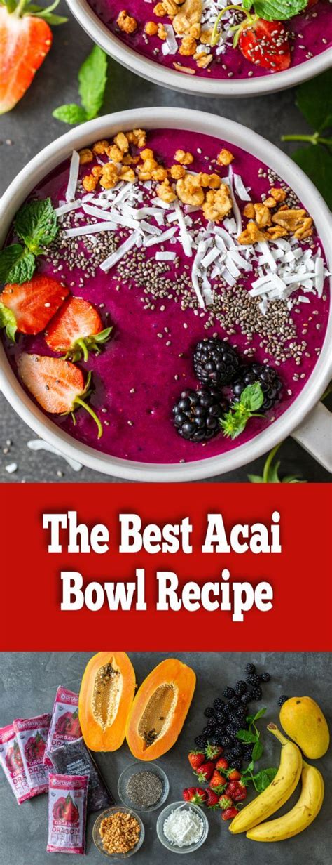 Acai Bowls Are Light And Refreshing Breakfast Or Snack Smooth And Creamy With Chunks Of Fruits