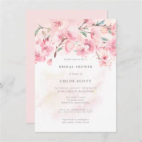 Boho Blush Pink Floral Bridal Shower Invitation Zazzle