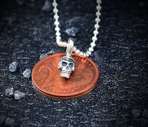 Colgante Plata Calavera Peque A Colgante Cr Neo Humano Etsy Espa A