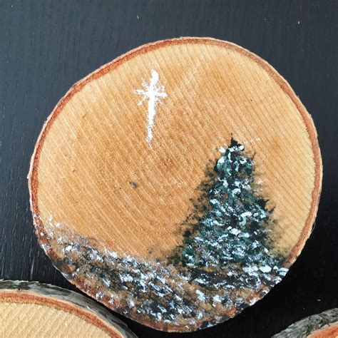 Make Your Own Beautiful Wood Slice Ornaments By Painting Christmas