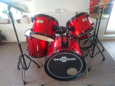 Full Size Starter Drum Kit By Gear Music Red Reverb Uk