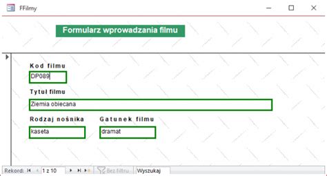 Temat B Przygotowywanie Formularzy Kwerend I Raport W W Relacyjnej