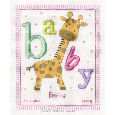 Kit Broderie B B Tableau Baby Girafe Pn Vervaco