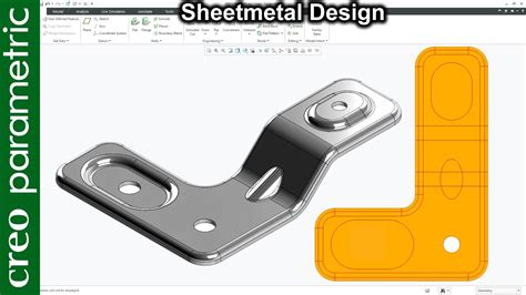 Sheet Metal Tutorial Clamp In Creo Parametric Youtube