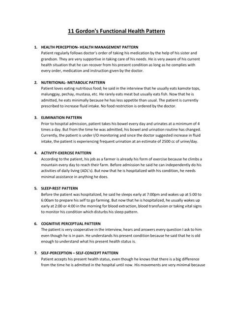 11 Gordons Functional Assessment Pattern