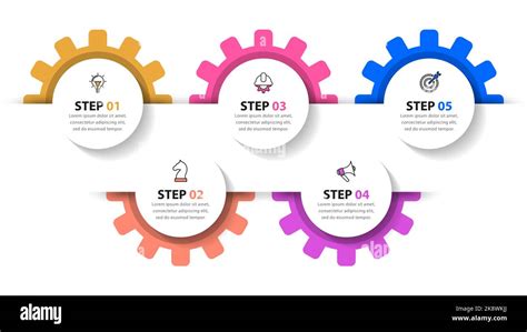 Infographic Template With Icons And 5 Options Or Steps Gears Can Be