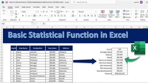 Basic Statistical Functions In Microsoft Excel Statistical Formulas