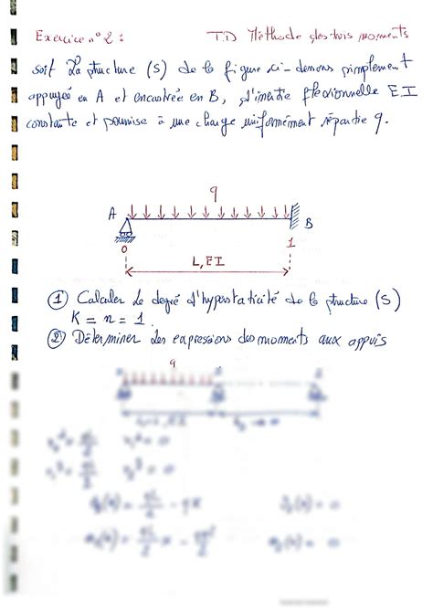 Solution Exercice Corrig M Thode Des Trois Moments Studypool