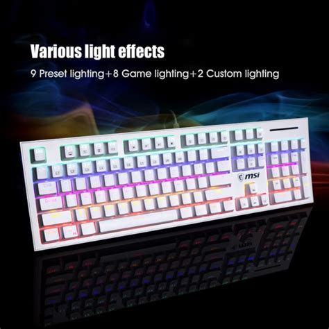 Ms Mekanik Oyun Klavyesi Gk Z Rgb Led Arkadan Ayd Nlatmal Fiyat