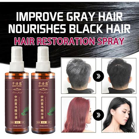 Black Hair Dyeing Spray Black Hair Shampoo Polygonum Multiflorum Serum Natural Blackening Method