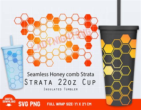 Full Wrap Honeycomb Strata Svg For Tumblers 22 Oz Honeycomb Etsy