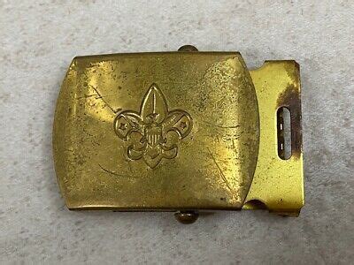 Vintage Solid Brass Belt Buckle Boy Scouts Of America Bsa Fleur De Lis