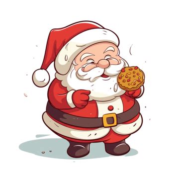 Santa Eating Cookie Clipart Santa Claus Is Holding Cookies And Cookies