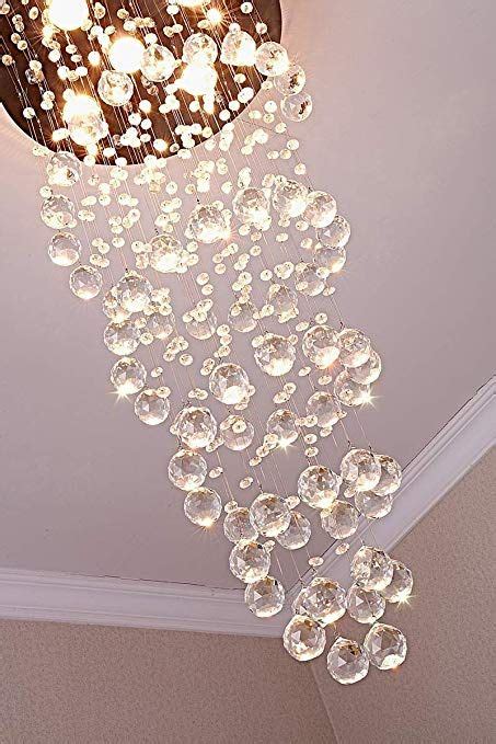 Saint Mossi Modern K Crystal Spiral Raindrop Chandelier Lighting Flush