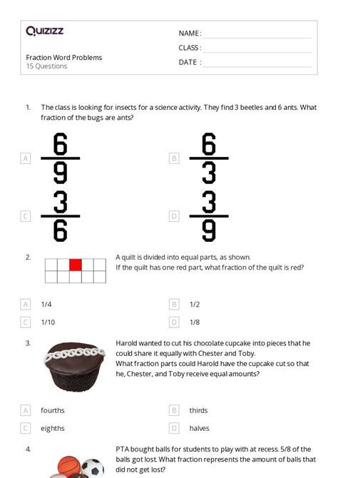 50 Fraction Word Problems Worksheets For 3rd Grade On Quizizz Worksheets Library