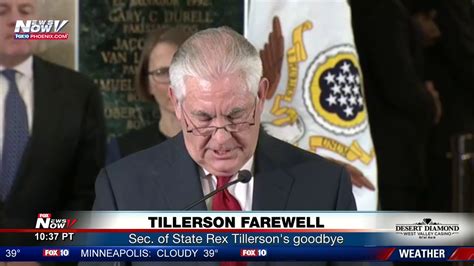 Tillerson Farewell Sec Of State Rex Tillerson Says Goodbye After