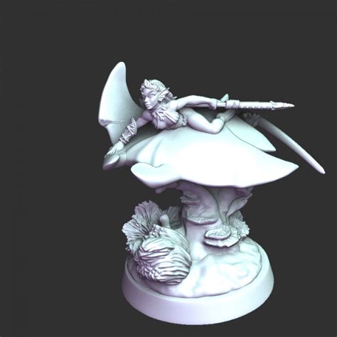 D Printable Sea Elf Manta Ray Rider Amaxial Mabu Sea Elf And Her