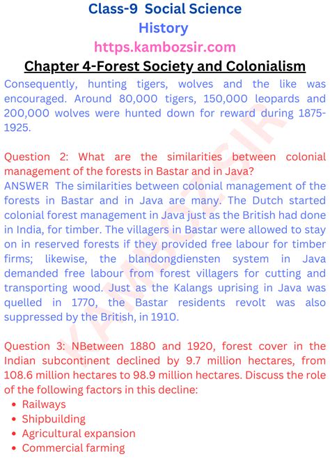 Class Th History Chapter Forest Society And Colonialism Solution