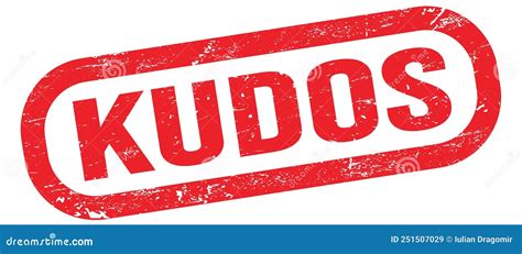 Kudos Text On Red Rectangle Stamp Sign Stock Illustration