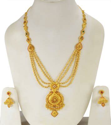 K Gold Long Patta Haar Set Stbr K Indian Long Necklace