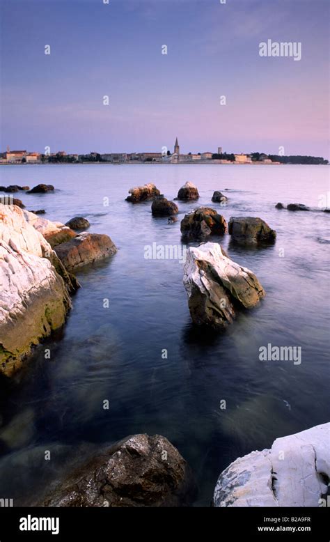 Porec Skyline And Sea At Sunset Croatia Europe Stock Photo Alamy