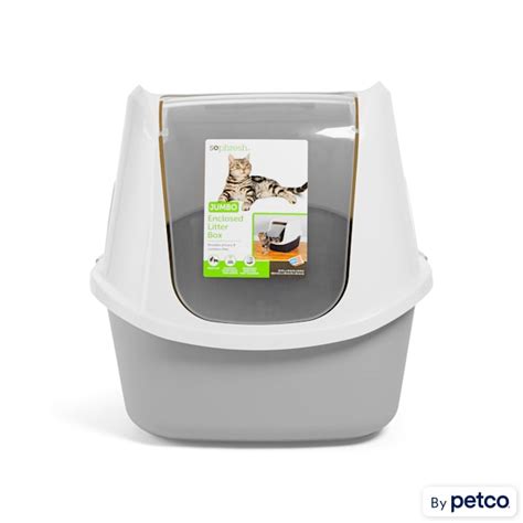 So Phresh Grey Jumbo Enclosed Cat Litter Box 23 L X 19 W X 19 H Petco