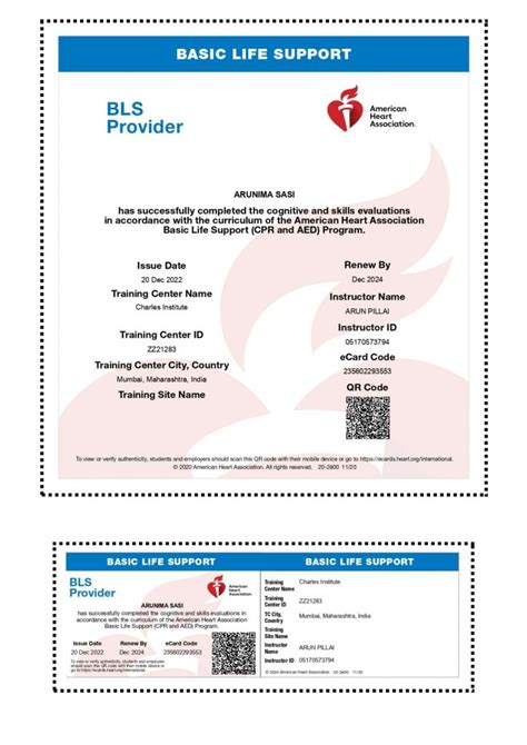 Bls Acls Pals Sample Certificates