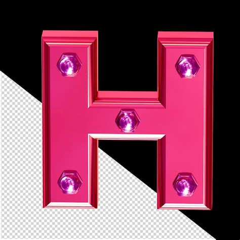 Premium Psd Pink Symbol With Bolts Letter H