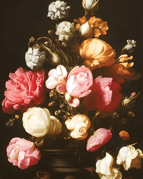 Moody Renaissance Flowers By Rachel Ruysch Creative Fabrica