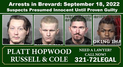 Arrests In Brevard County September 18 2022 Suspects Presumed