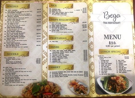 Online Menu Of Bega Thai Restaurant Restaurant Bega New South Wales