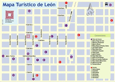 León Tourist Map, Nicaragua