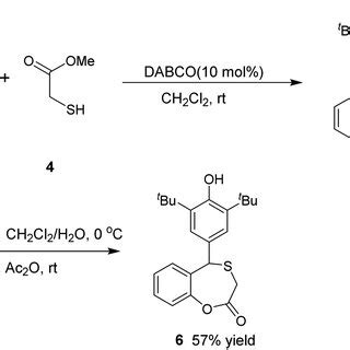 Synthesis of an ester-containing thioether and cyclic thioether ...