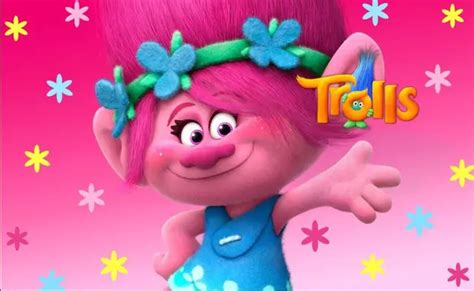 7x5FT Trolls Pink Poppy Princess Flowers Custom Photo Studio Backgrounds Backdrops Vinyl 220cm x ...