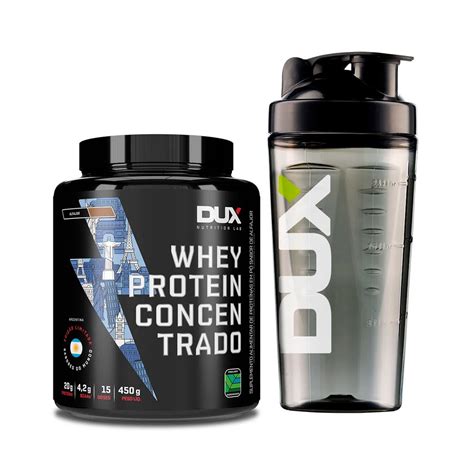 Whey Protein Concentrado 450g Sabores Do Mundo Dux Coqueteleira