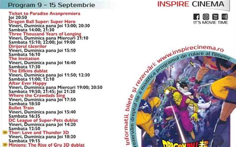 Program Cinema Inspire Alba Mall Ce Filme Vor Rula N Perioada