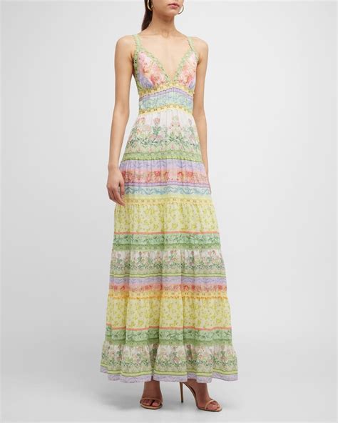 Alice Olivia Karolina Paneled Floral Print Maxi Dress Shopstyle