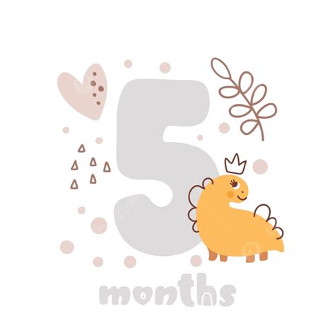 5 Five Months Anniversary Card Card Character Mother Png And Vector