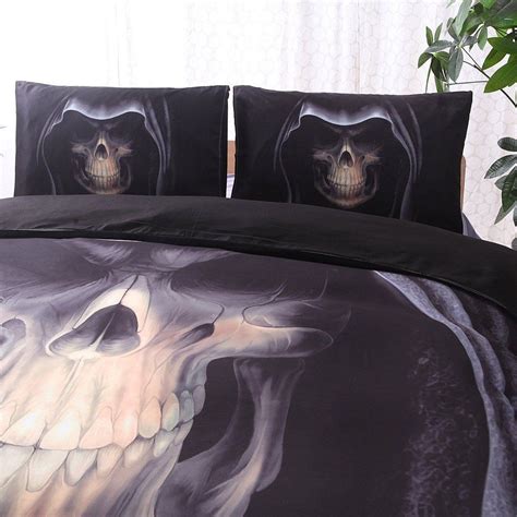 D Grim Head Skull Bedding Set Skull Bedding Sets Skull Bedding