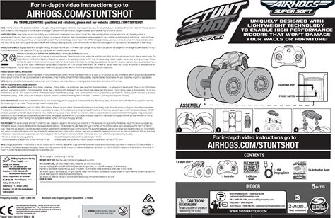 Spin Master Toys Far East 44647TX2G4 AirHogs Stunt Shot Control User Manual