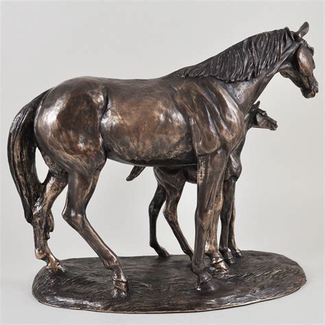 Mare and Foal Bronze Horse Sculpture by Harriet Glen - Prezents.com