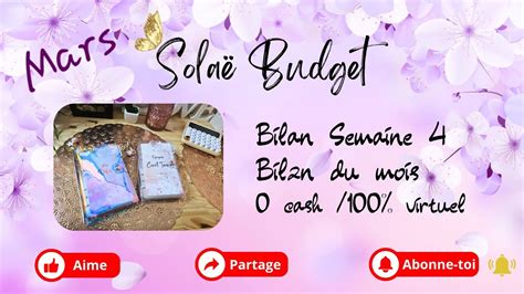 Mars Bilan S Bilan Mois M Thode Des Enveloppes Budget