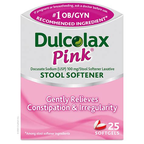 Buy Dulcolax Pink Stool Softener Docusate Sodium 100 Mg Soft Gel S 25 Count Online At