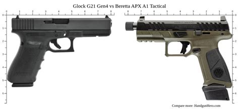 Glock G Gen Vs Beretta Apx A Tactical Size Comparison Handgun Hero