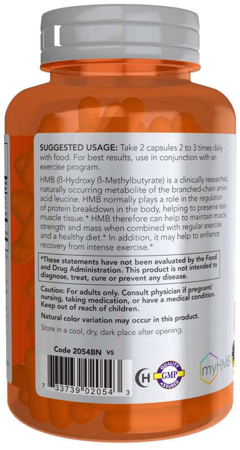 Hmb 500 Mg Vegetarian Capsules Now Foods